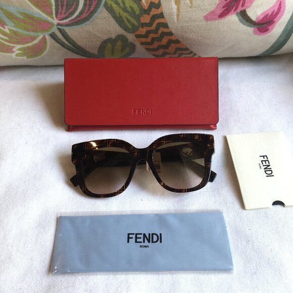 NEW Fendi F is FENDI Havana Cat Eye Square Sunglasses main image 6